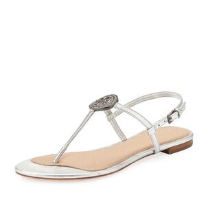 Tory Burch Liana Flat Sandals Metallic